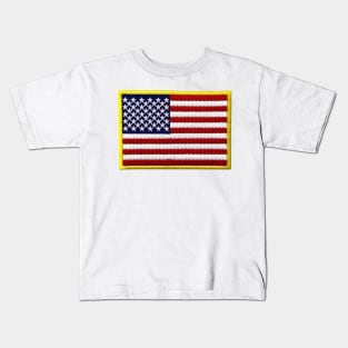 Embroidery American Flag Sticker Kids T-Shirt